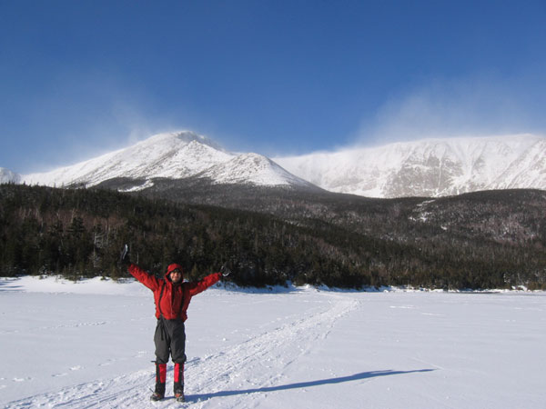 Me on Basin Pond with Katahdin in the distance.