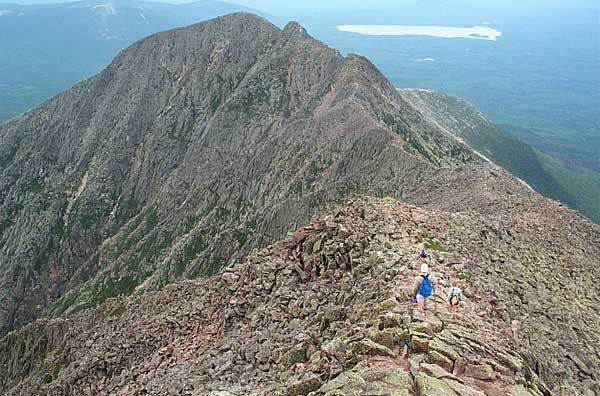 Looking ahead to the narrowest section of the Knife Edge.