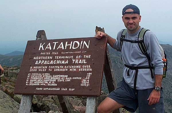 Me at the Mt. Katahdin summit and the Northern end of the Appalachian Trail.
