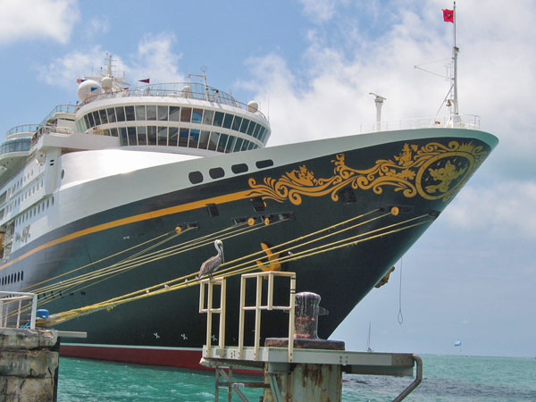 A cruise ship docked at Mallory Square.