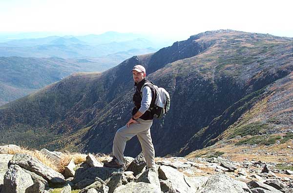 standing at the top of Tuckerman Ravine