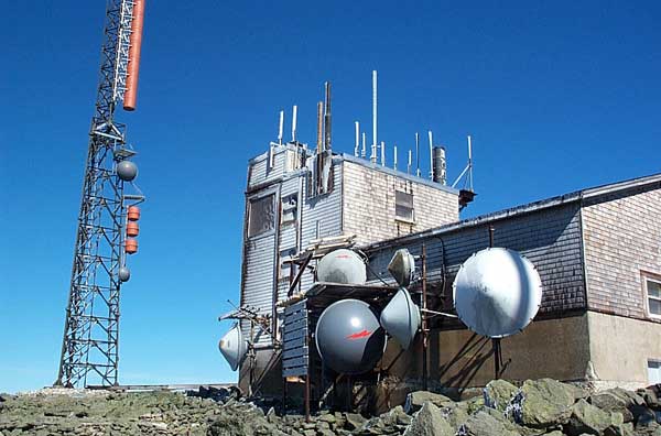 Antennas on the summit of Mount Washington