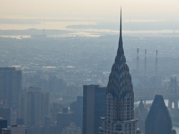 The Chrysler Building from the top of the Empire State Building.